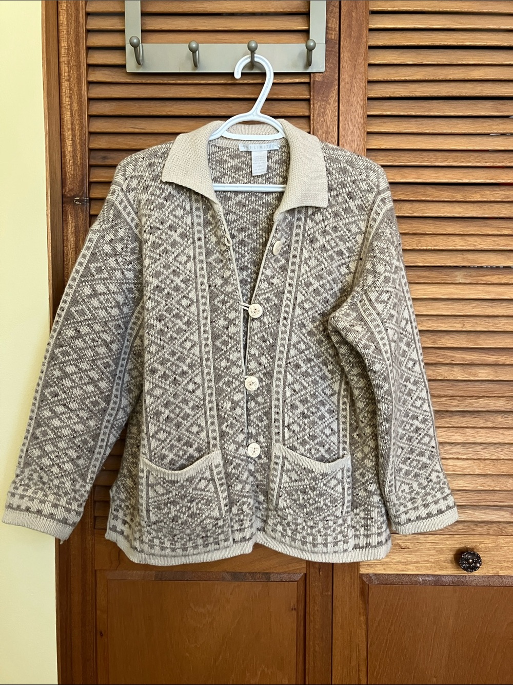 Vintage The Limited Fair Isle Button-Front Cardigan - Wool, Silk - made in Italy